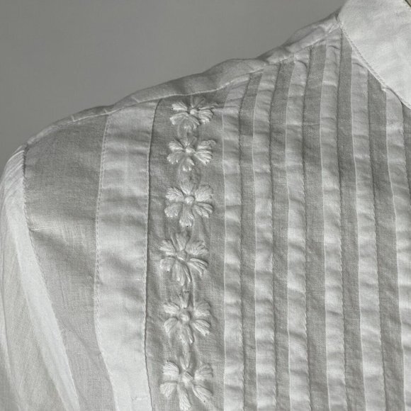 ipekevi Hand‎ made Blouse Top Women XL NWT Lightweight Cotton Embroidered White - Picture 8 of 16